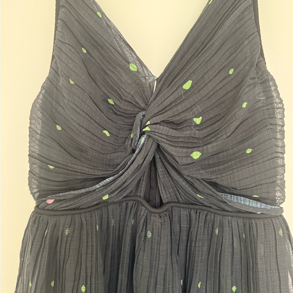 Black Floral Maxi Dress with Spaghetti Straps - Picture 4 of 12